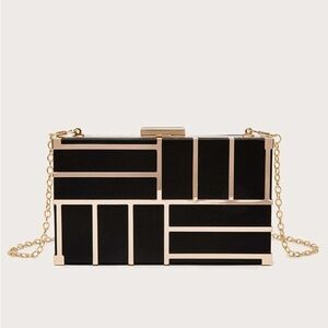 Black and gold clutch purse